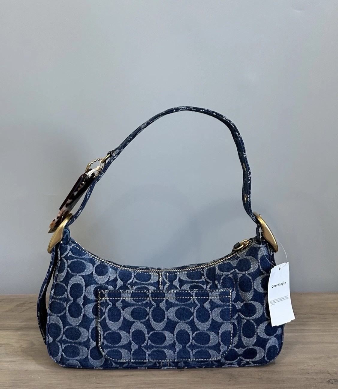 COACH Cargo Shoulder Bag In Upcrafted Signature Denim CCX90 NWT