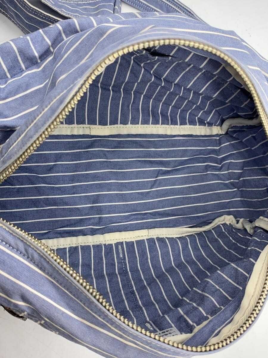 Authentic PORTER Cotton Shoulder Bag Blue 12.5cm Depth, 16cm Height, 27cm Width