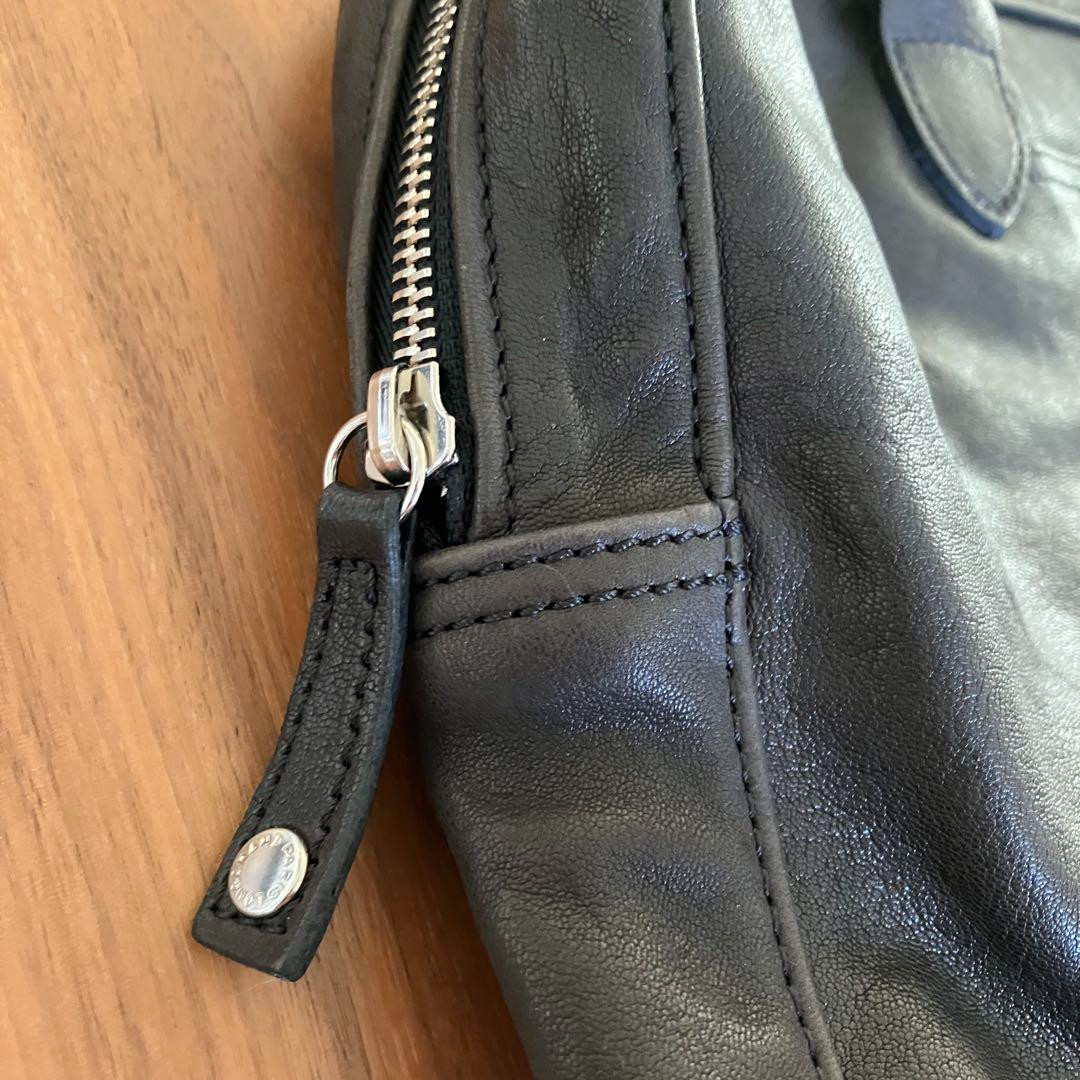 Longchamp Nappa Leather Business Bag Dark Gray Briefcase Tote 14.2in Authentic