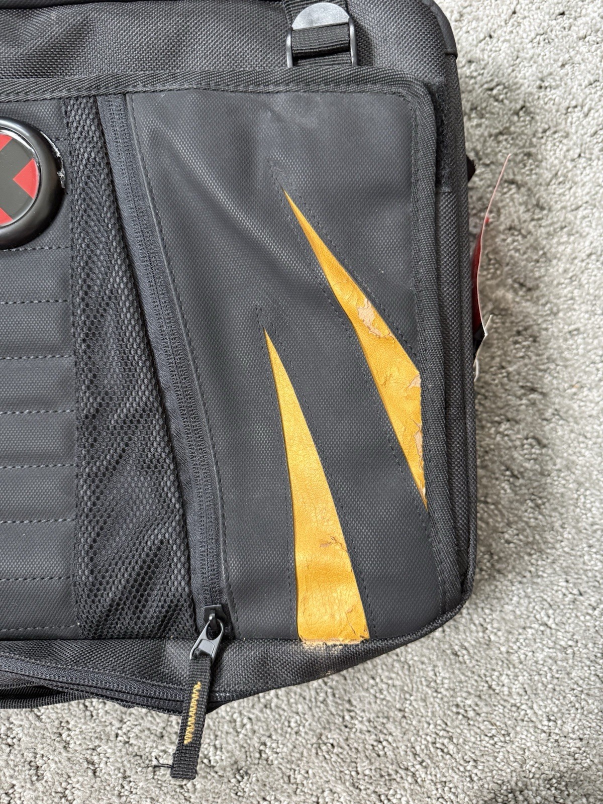 Marvel X-Men Backpack Black/Yellow Zip Adjustable Straps Inner Pockets