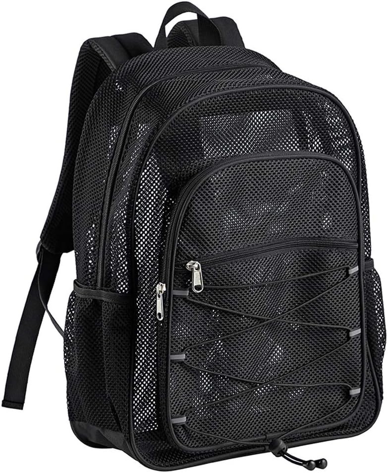 Mochila de malla resistente transparente para estudiantes universitarios