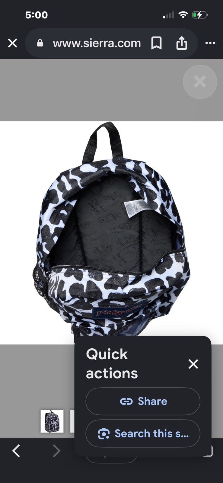JanSport Essential 24L Backpack Groovy Grooves Black Print NEW 24 Liter