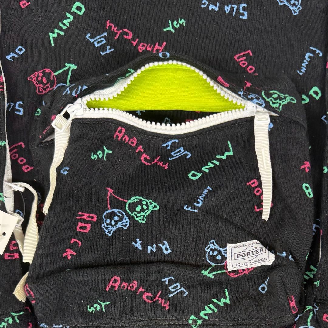 Porter x RNA x atmos Collab Backpack Black with Skull Logo 42cm Used