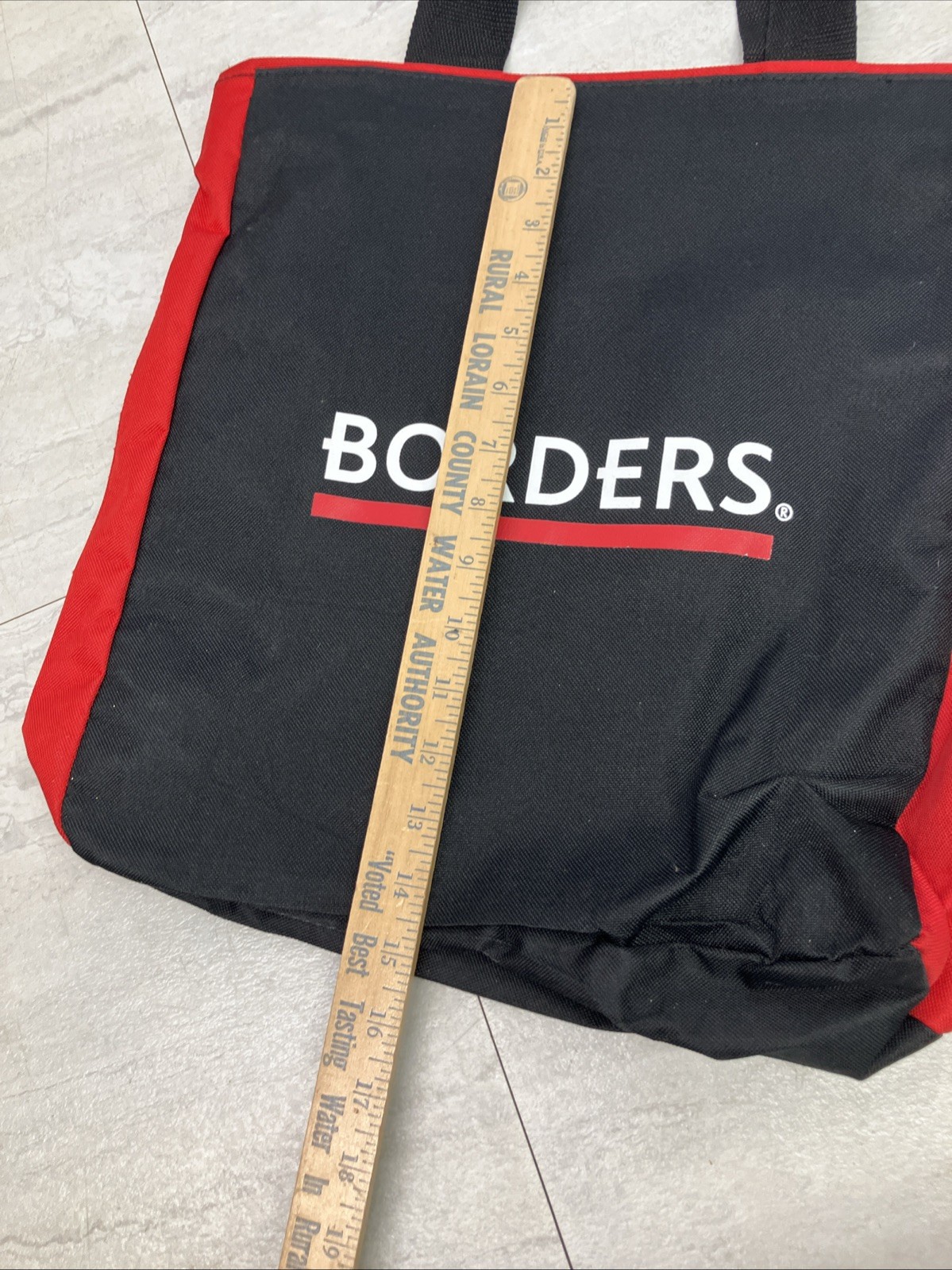 Borders Bookstore Tote Bag Black Red Leeds