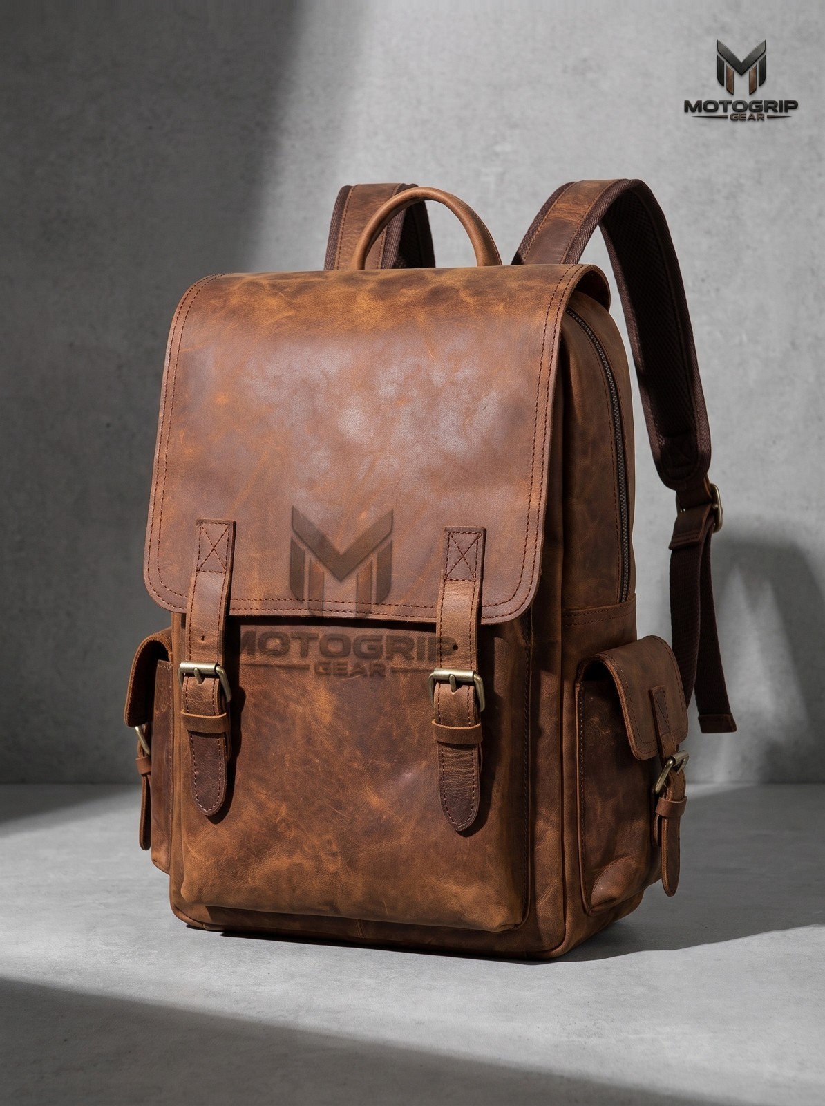 Vintage Leather Laptop Backpack Men’s Travel Rucksack College School Hiking Bag