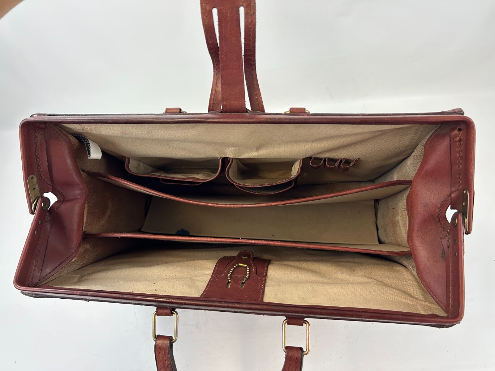 Vintage Leather SCHLESINGER Doctor Attorney Briefcase Attache Bags Mens