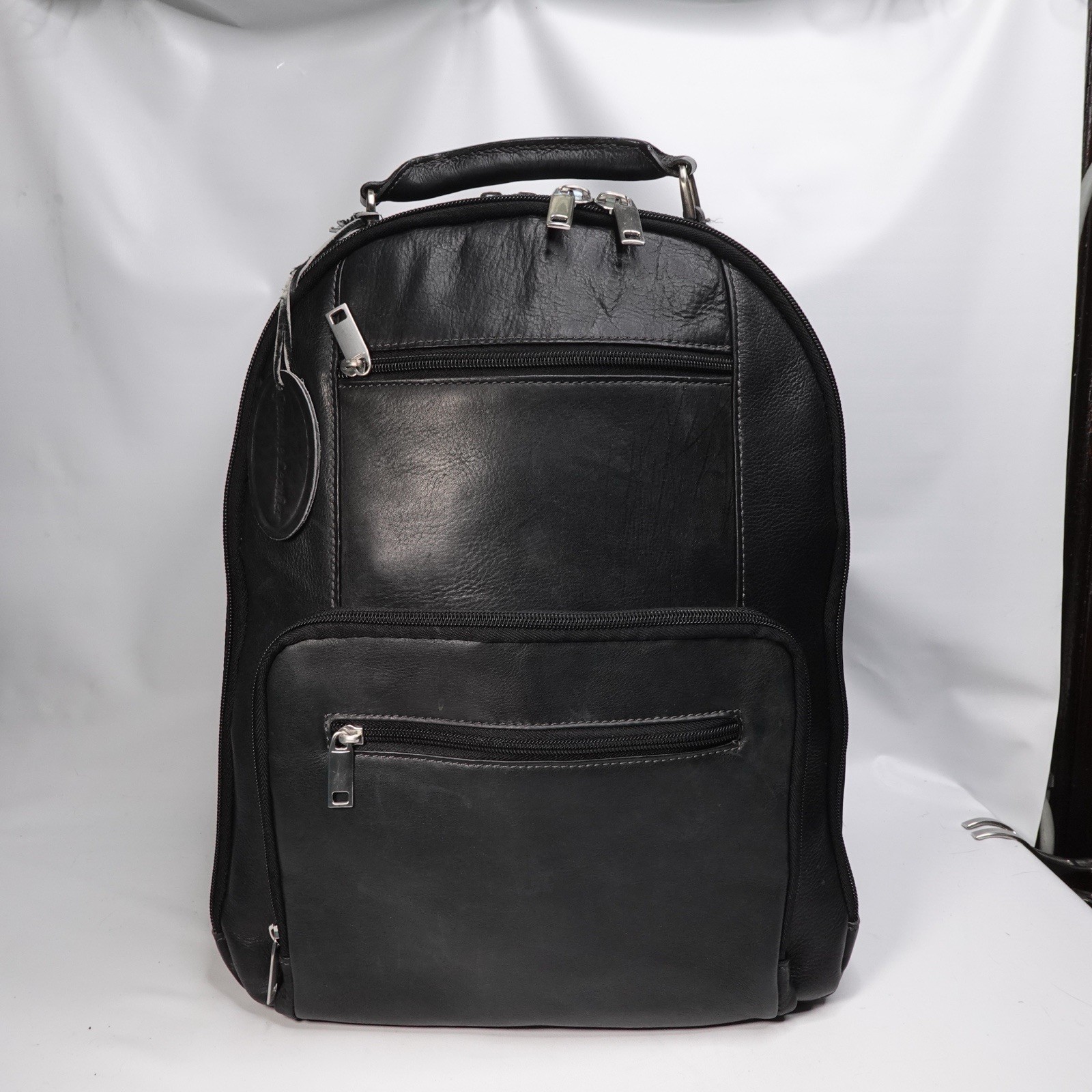 Vintage Wilsons Leather Black Leather Backpack Computer Bag