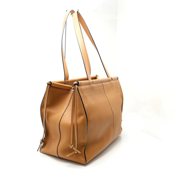 LOEWE cushion tote bag medium leather camel Used