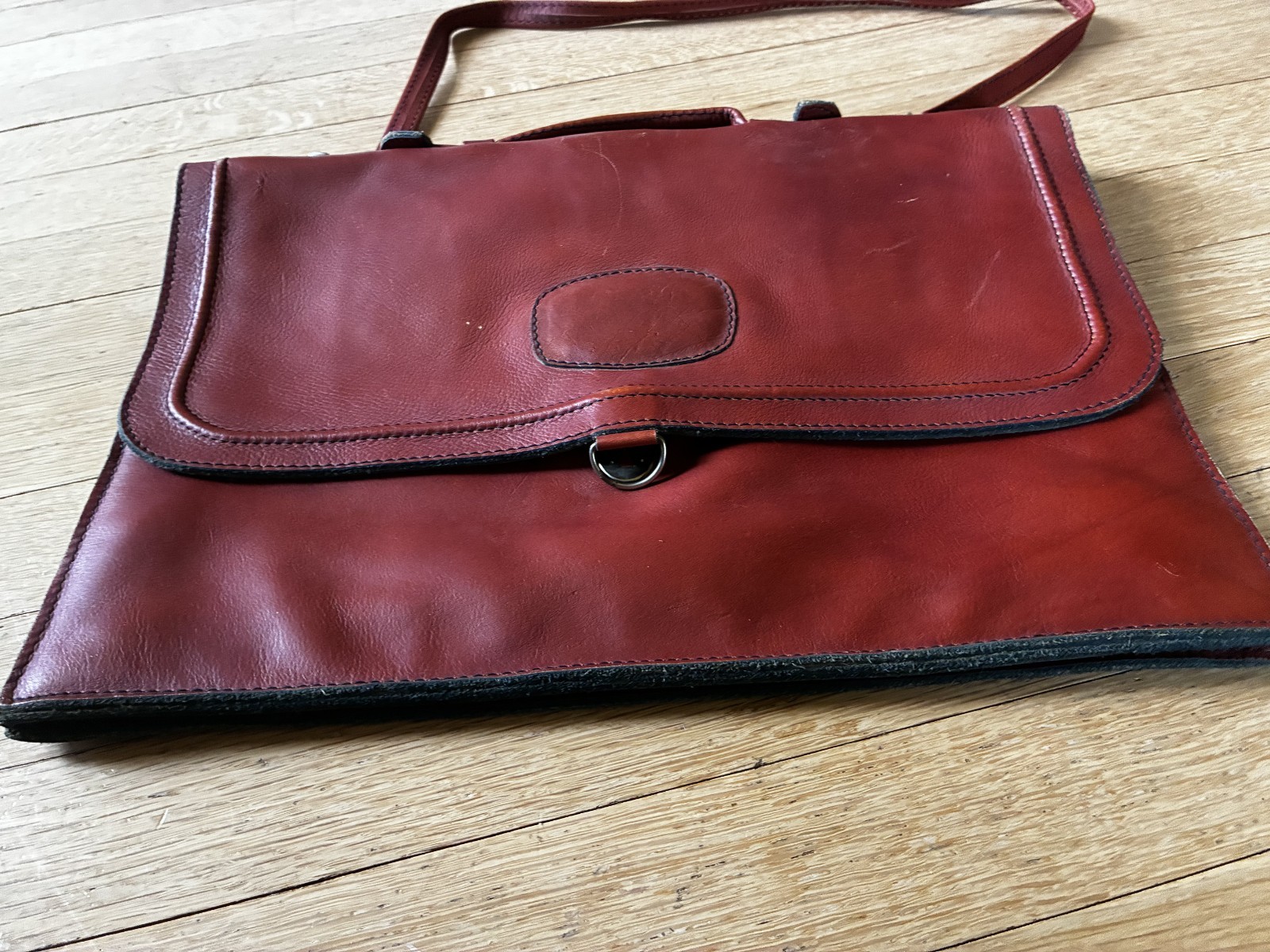 VTG Brown Leather Briefcase Shoulder Bag Messenger School Made in Colombia