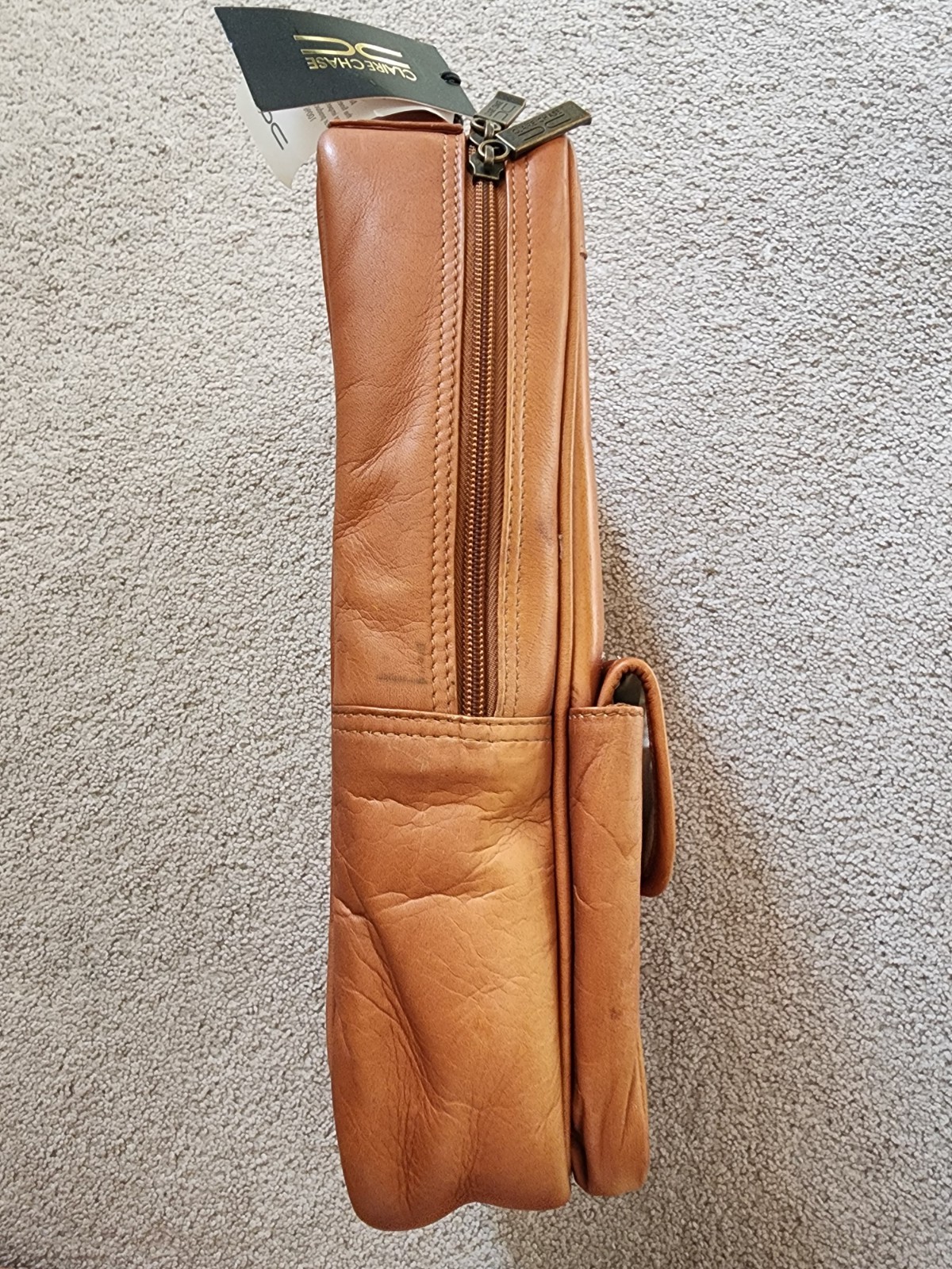 Claire Chase Leather Golf Shoe Bag Colombia Tan Style 808 READ