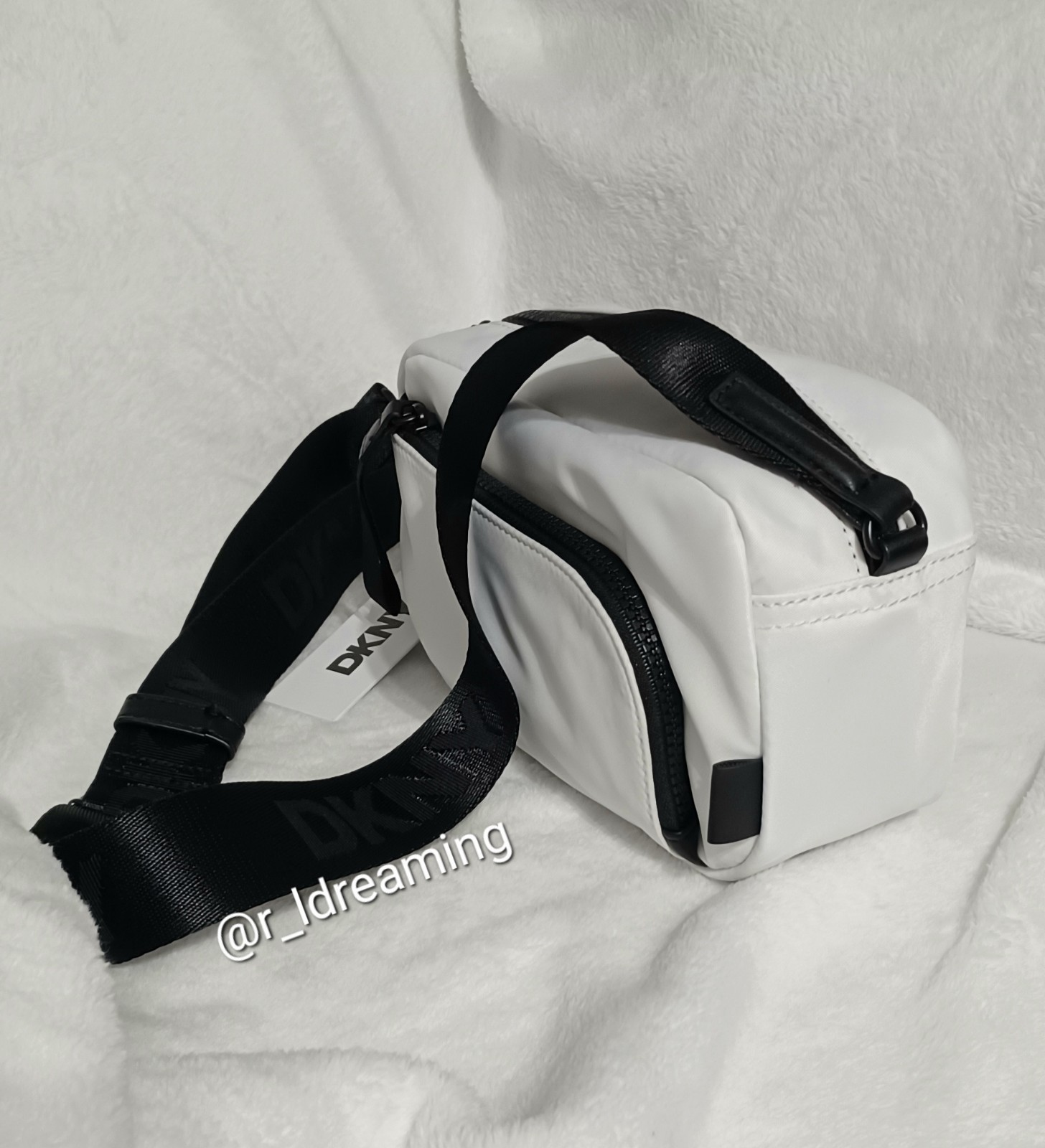 NWT DKNY Camera White and Black Crossbody Bag