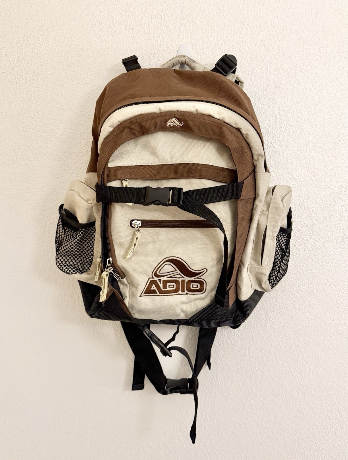 Vintage Adio Skateboarding Backpack Tan/Brown