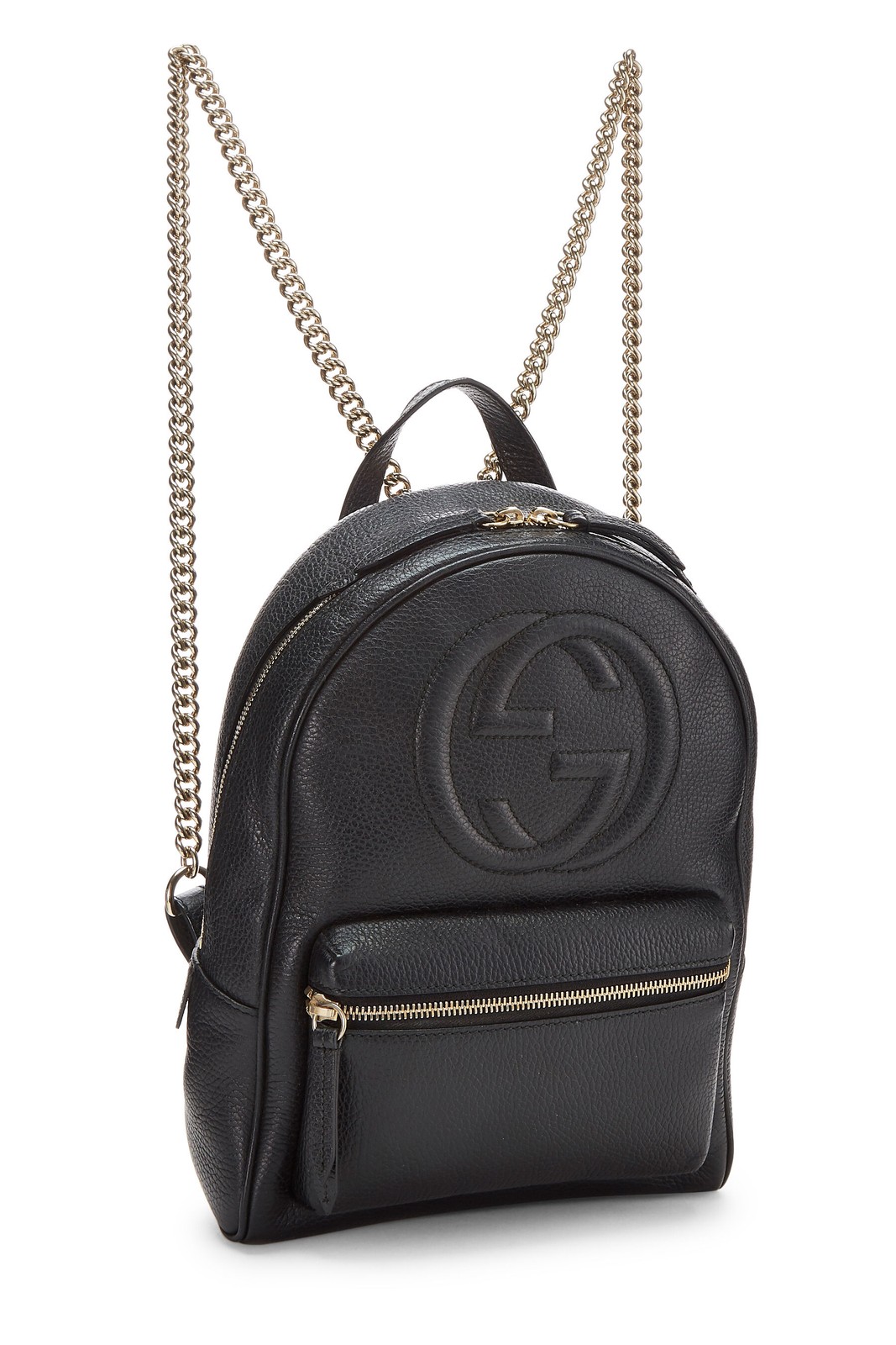 Gucci Black Leather Soho Chain Backpack – WGACA
