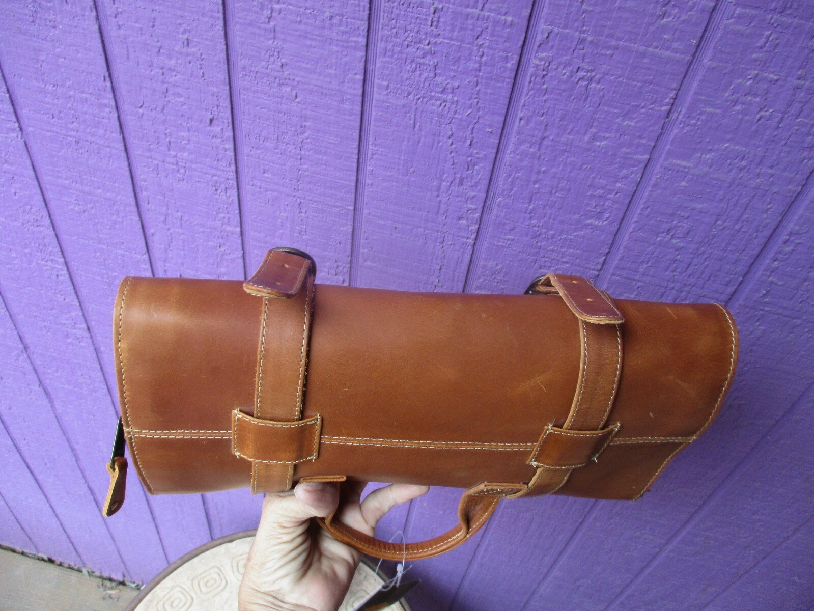 Canyon Outback NWT Buffalo Mountain Hanging Leather Toiletry Bag Tan Brown $97