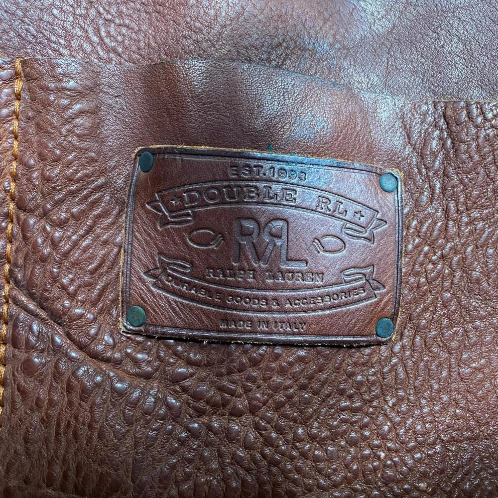 RRL Leather Tote Bag Brown Double RL Brown Metal Ralph Lauren 42.5cmx 37cm x 9cm