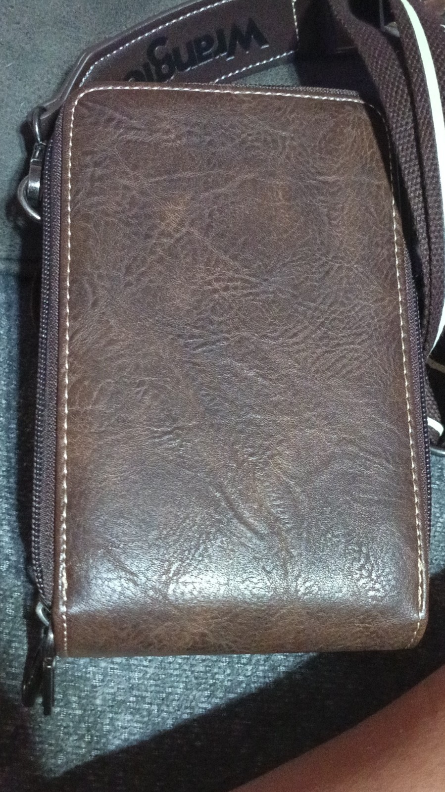 Wrangler Brown Shoulder Bag for Men Zip Closure Studded Flap Adjustable Strap