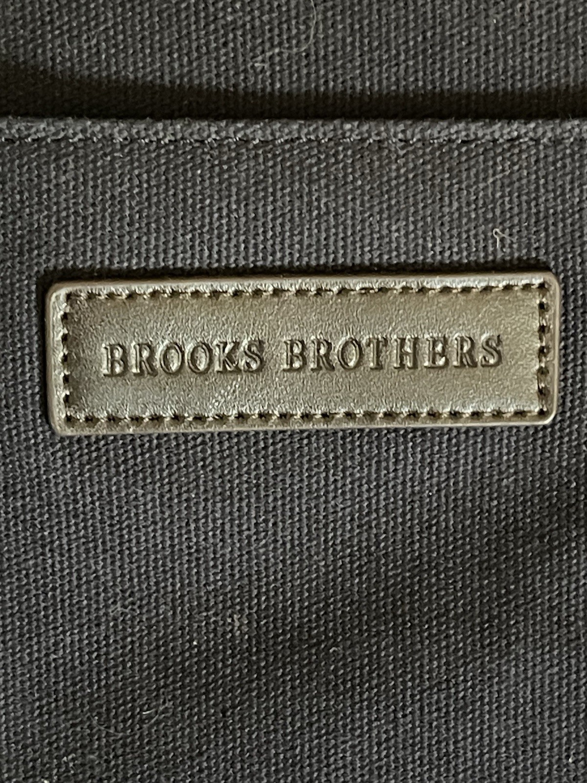 Brooks Brothers Briefcase Navy W/ Brown Leather Handles 100 % Authentic