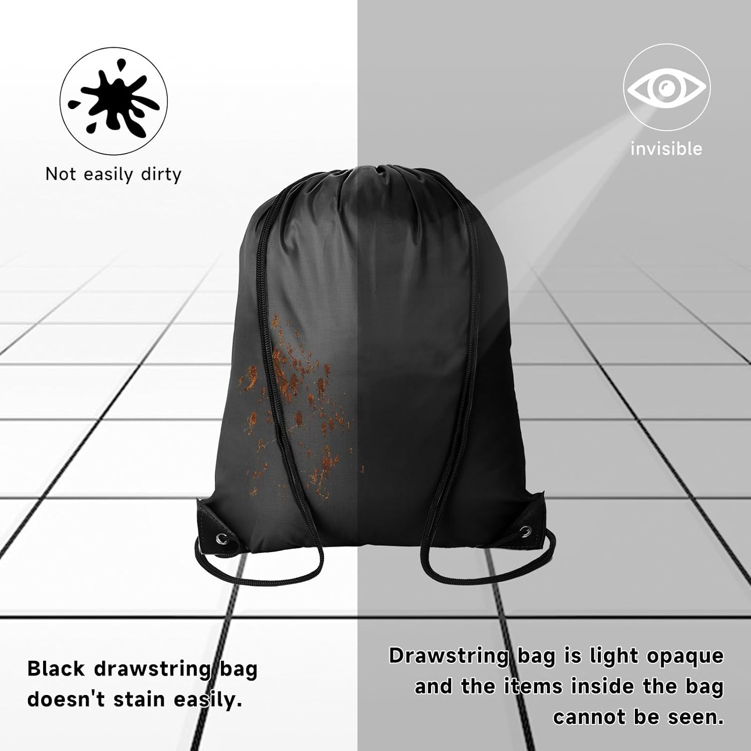 6 Pack Black Drawstring Backpacks Bulk Cinch Sack Gym Travel Storage Bags
