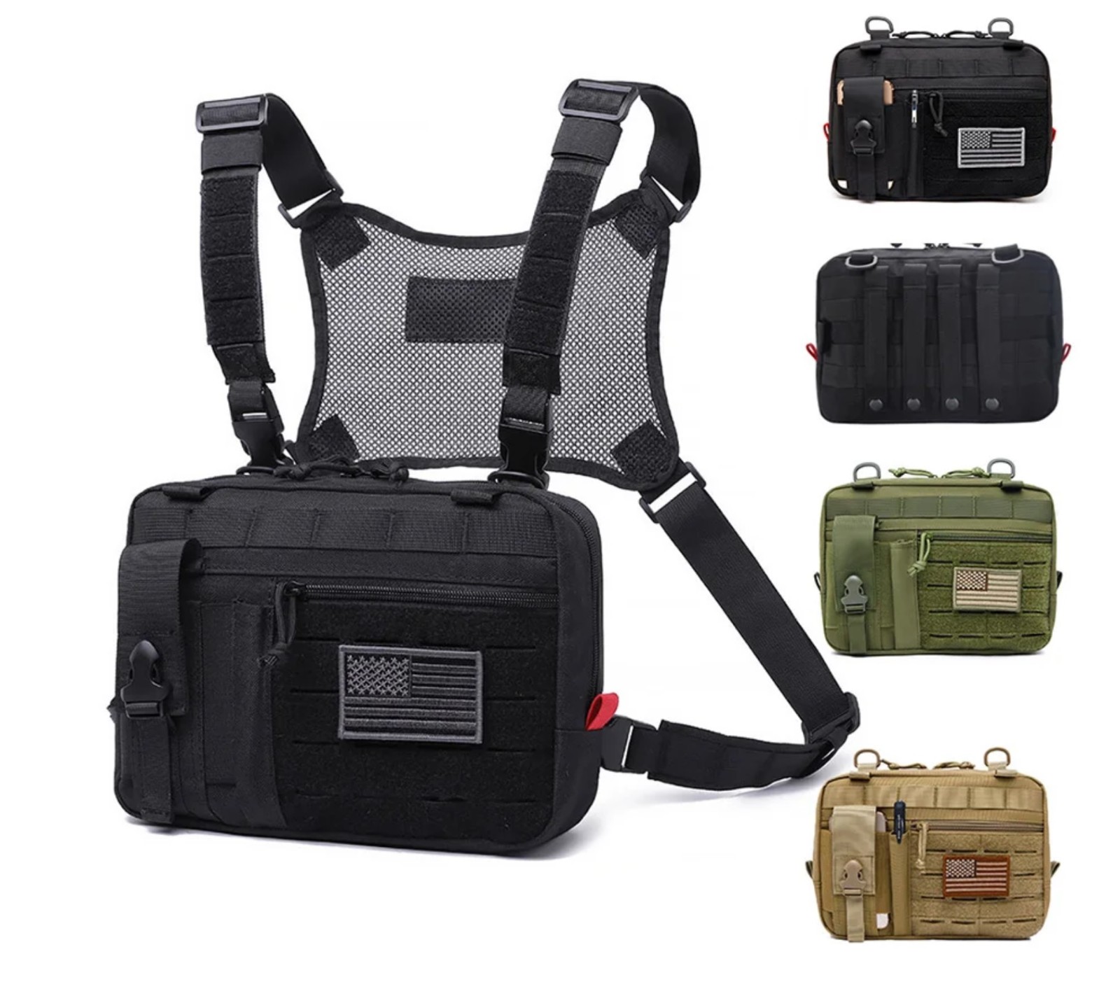 Chest bag army bag tactical bag military camouflage “olive”
