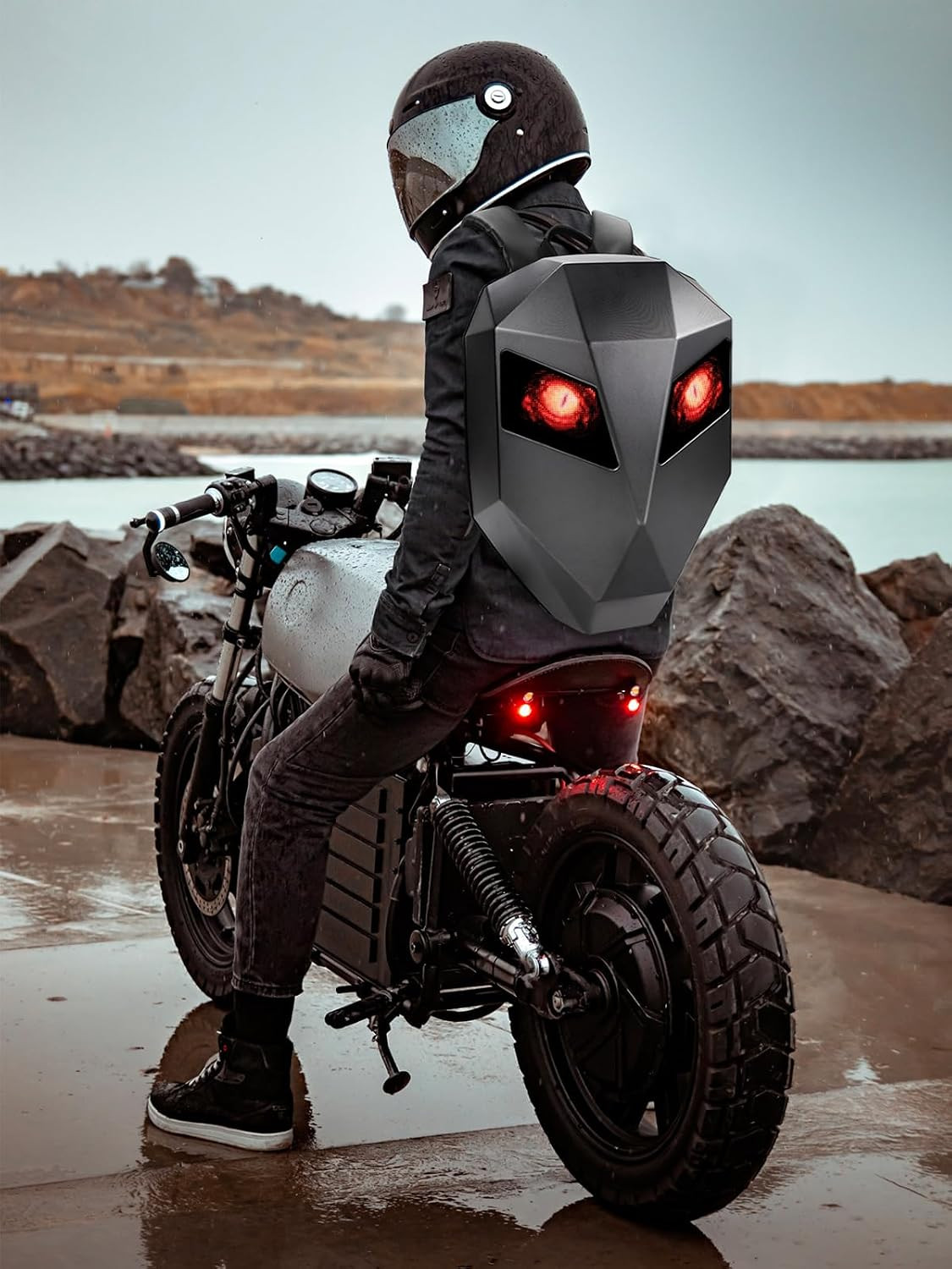 LED Motorcycle Backpack,Knight Backpack, with App Control,Programmable HD Color