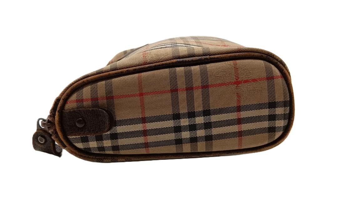 Authentic Burberrys Vintage Nova Plaid Clutch Bag Brown 15cm x 24cm x 5cm Damage