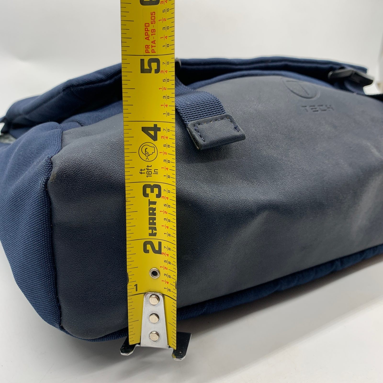 T-Tech by Tumi Messenger Bag Navy Blue Canvas Crossbody 6771NVY 15x10x4
