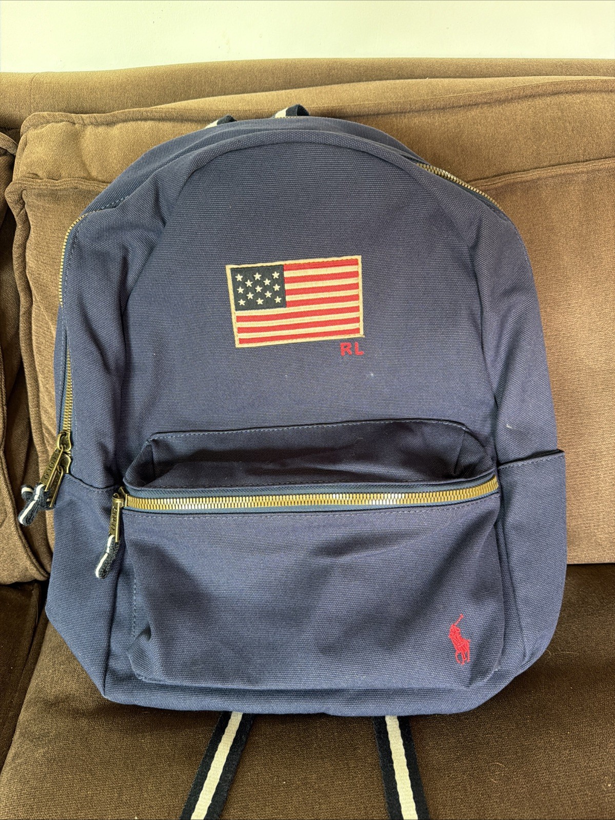 Polo Ralph Lauren Newport Navy American Flag Backpack Limited Edition NWT