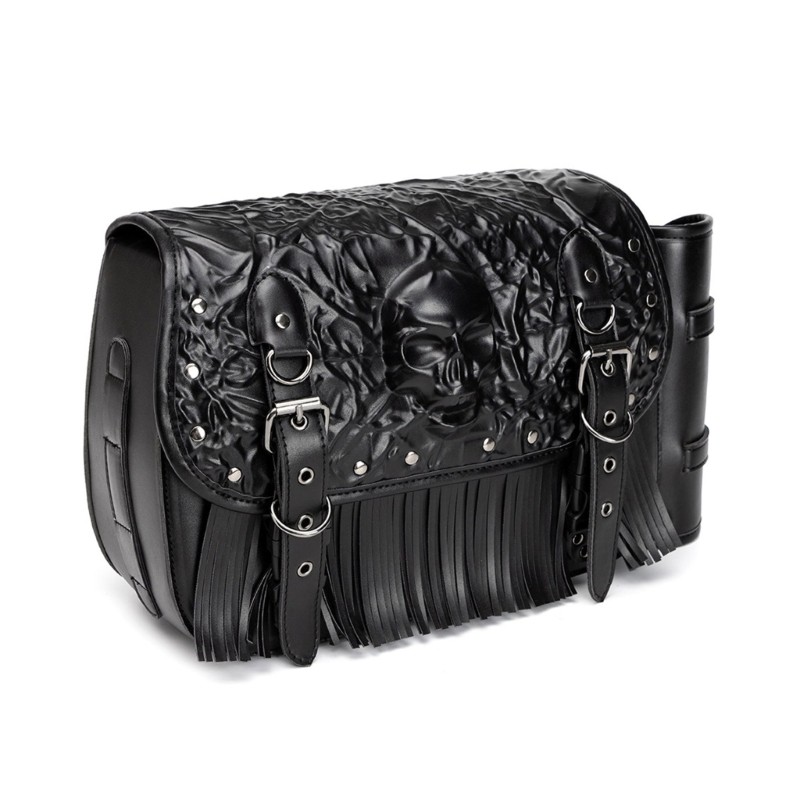 Motorcycle PU Leather Bag Side Tail Luggage Tool Pouch Saddlebag Waterproof