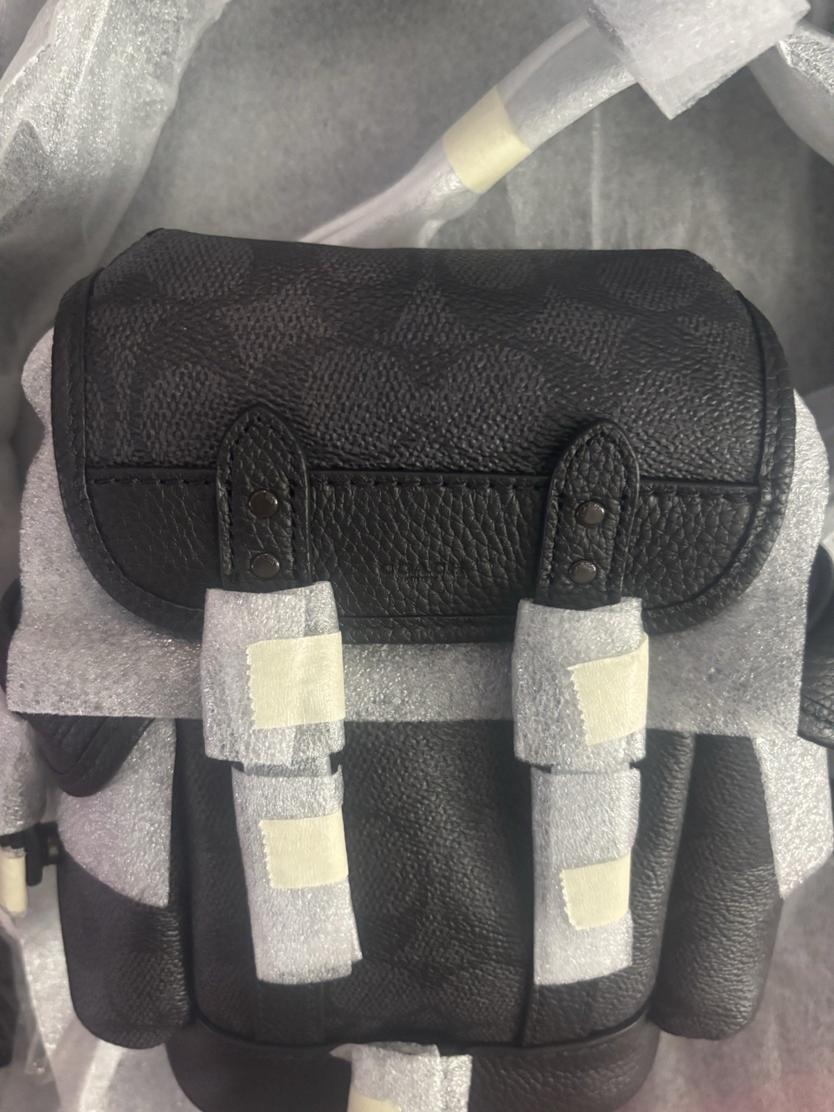 NWT!!! COACH HITCH BACKPACK 13 Signature Canvas CHARCOAL