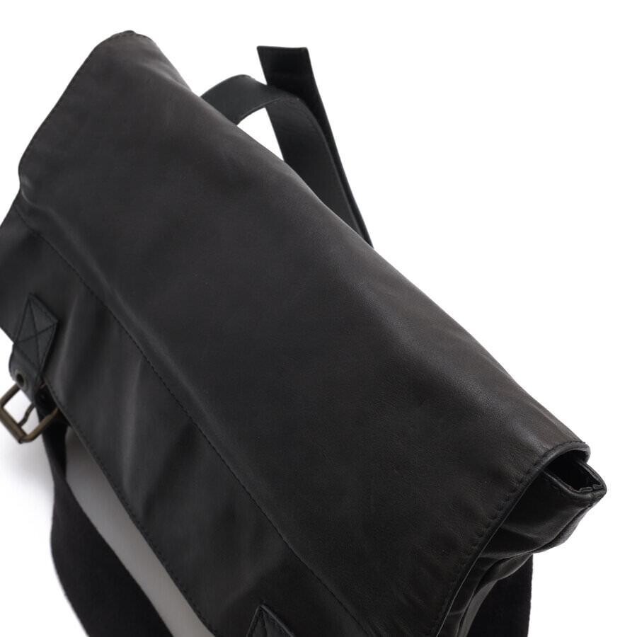 DOLCE GABBANA Black Leather Messenger Bag Mens Italy Magnetic Closure 37cm