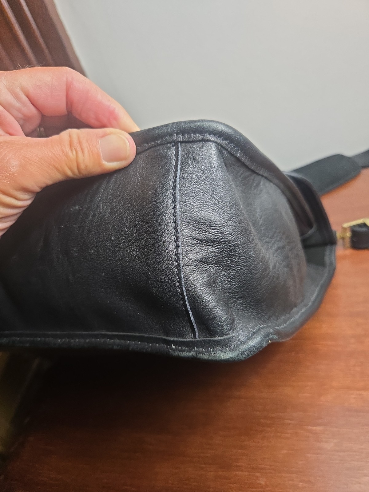 JACK GEORGES Vintage Briefcase Leather Black
