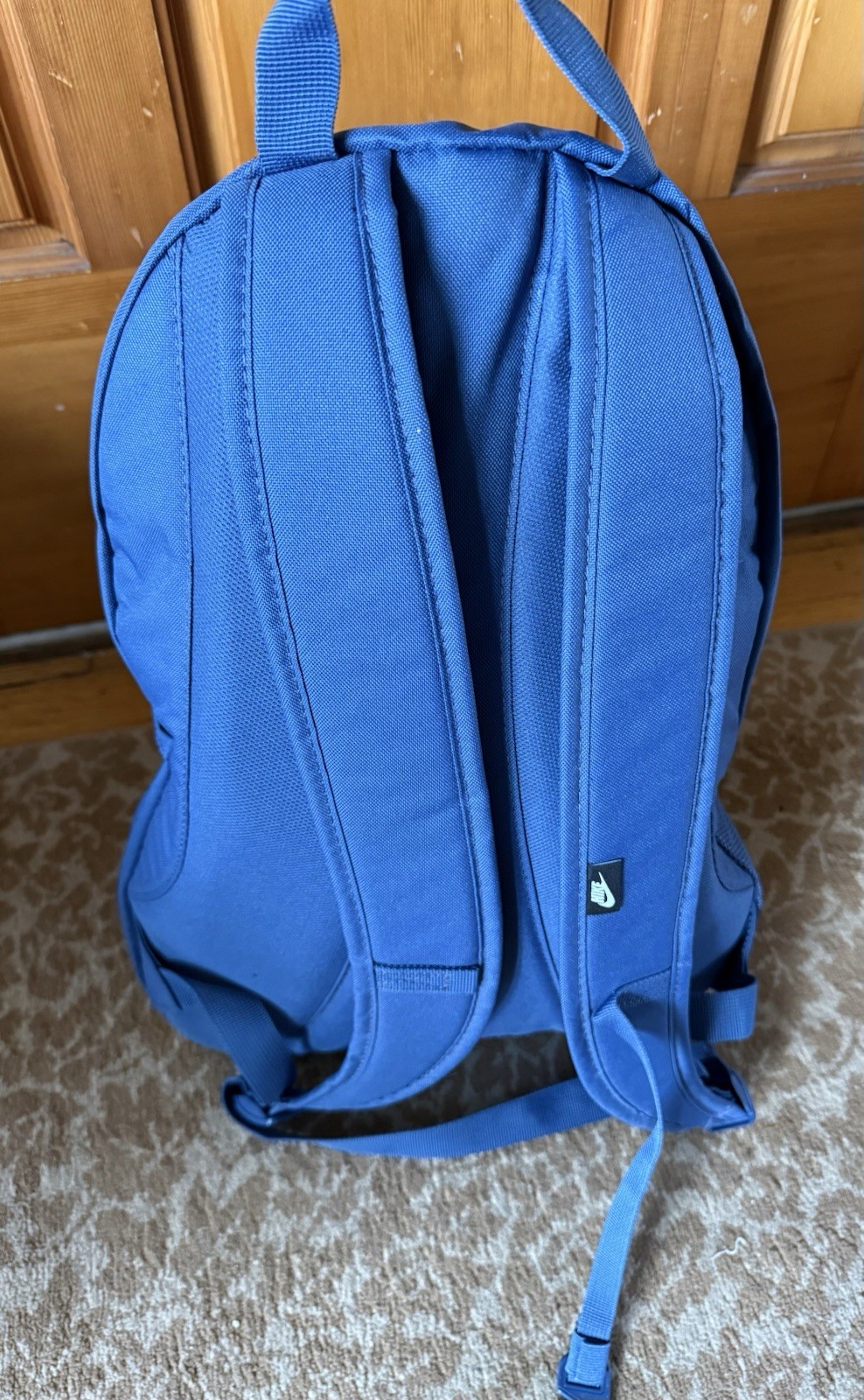 NWT $55 Nike Backpack Bag 15” blue Poly Bo Jackson Give Me A Chance Found. logo