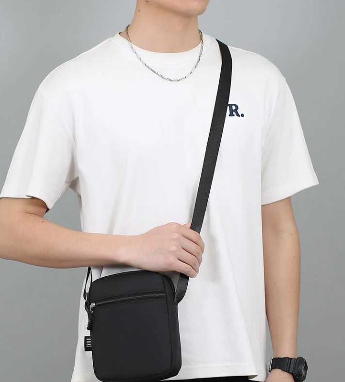 Simple Casual Mini Crossbody Bag Men Nylon Small Shoulder Bag For Men