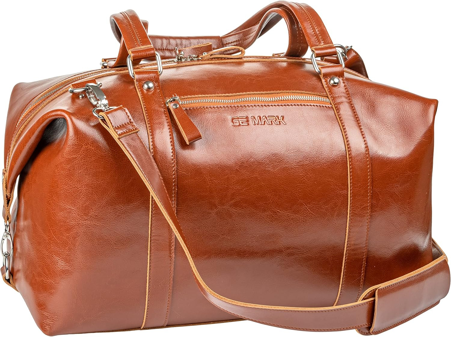 Stylish Brown Genuine Leather Duffel Bag – Perfect Weekender for All