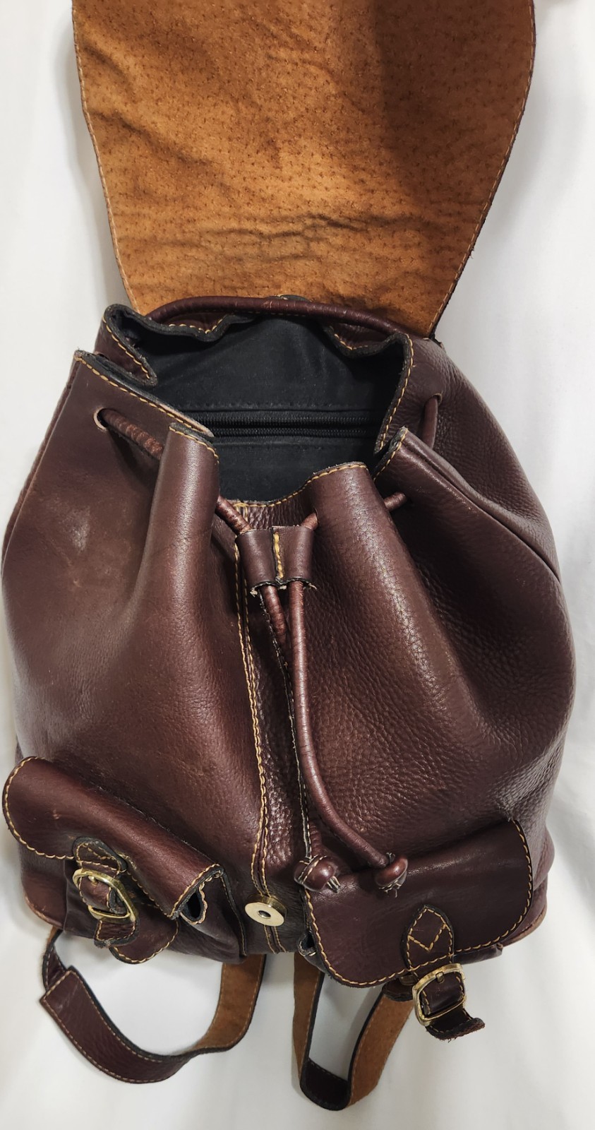 Moda D’Luciano Backpack 1/8th Inch Thick Full Grain Leather Travel Rucksack