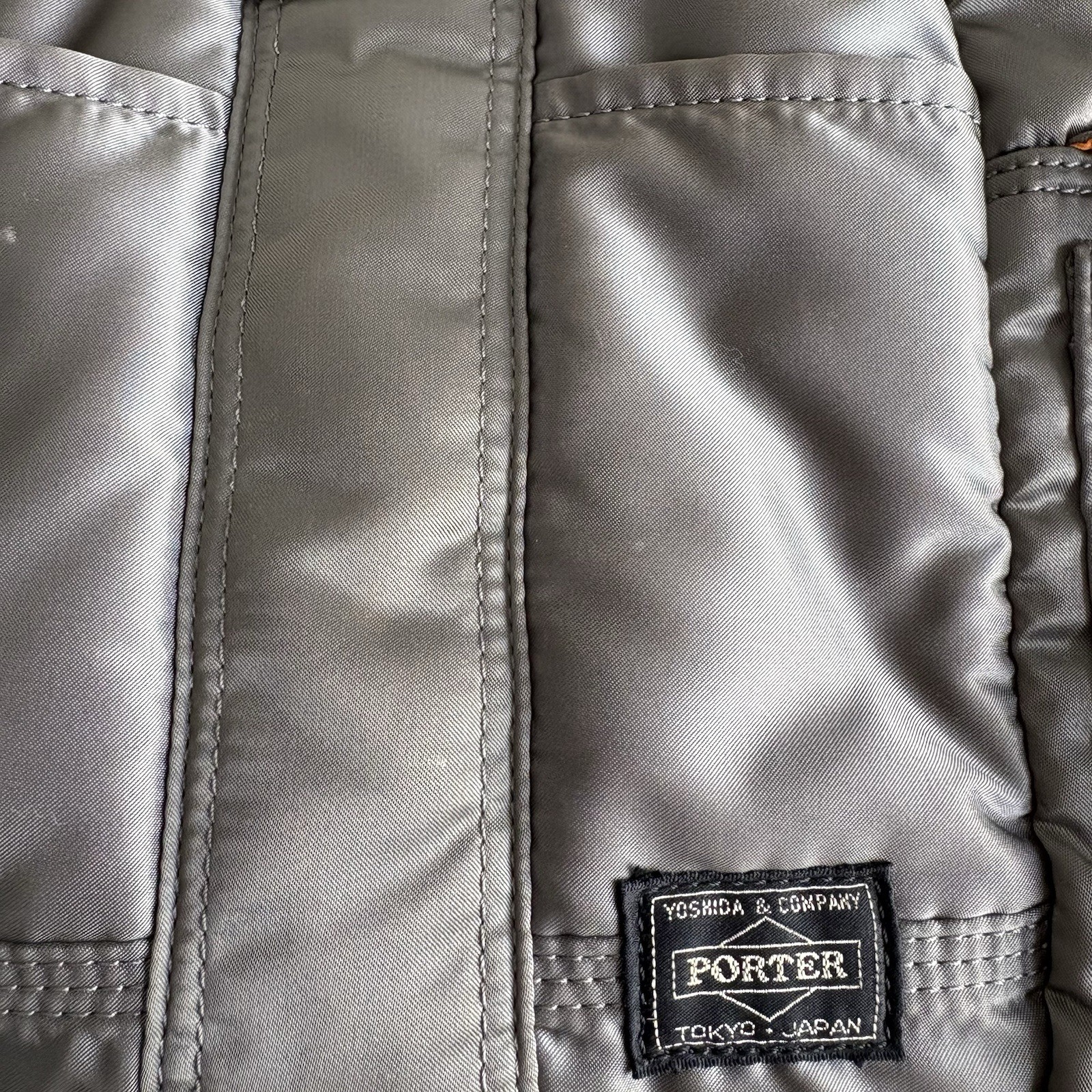 Yoshida PORTER TANKER Boston Bag (L) Nylon Silver Gray Japan 42cm×26cm×13cm