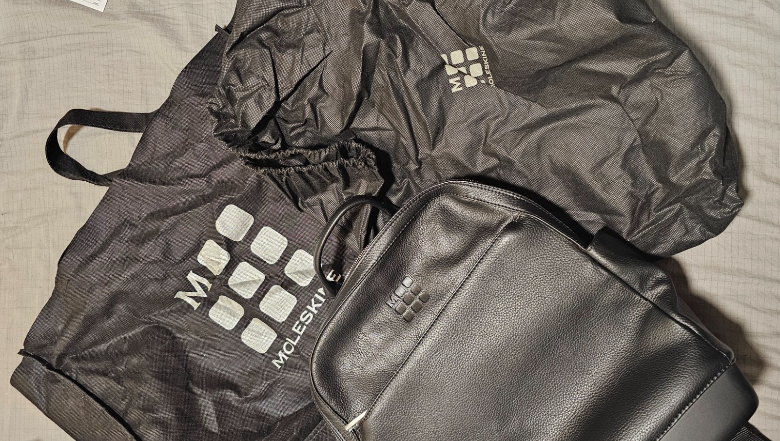 MOLESKIN Backpack, Leather, Plain Black