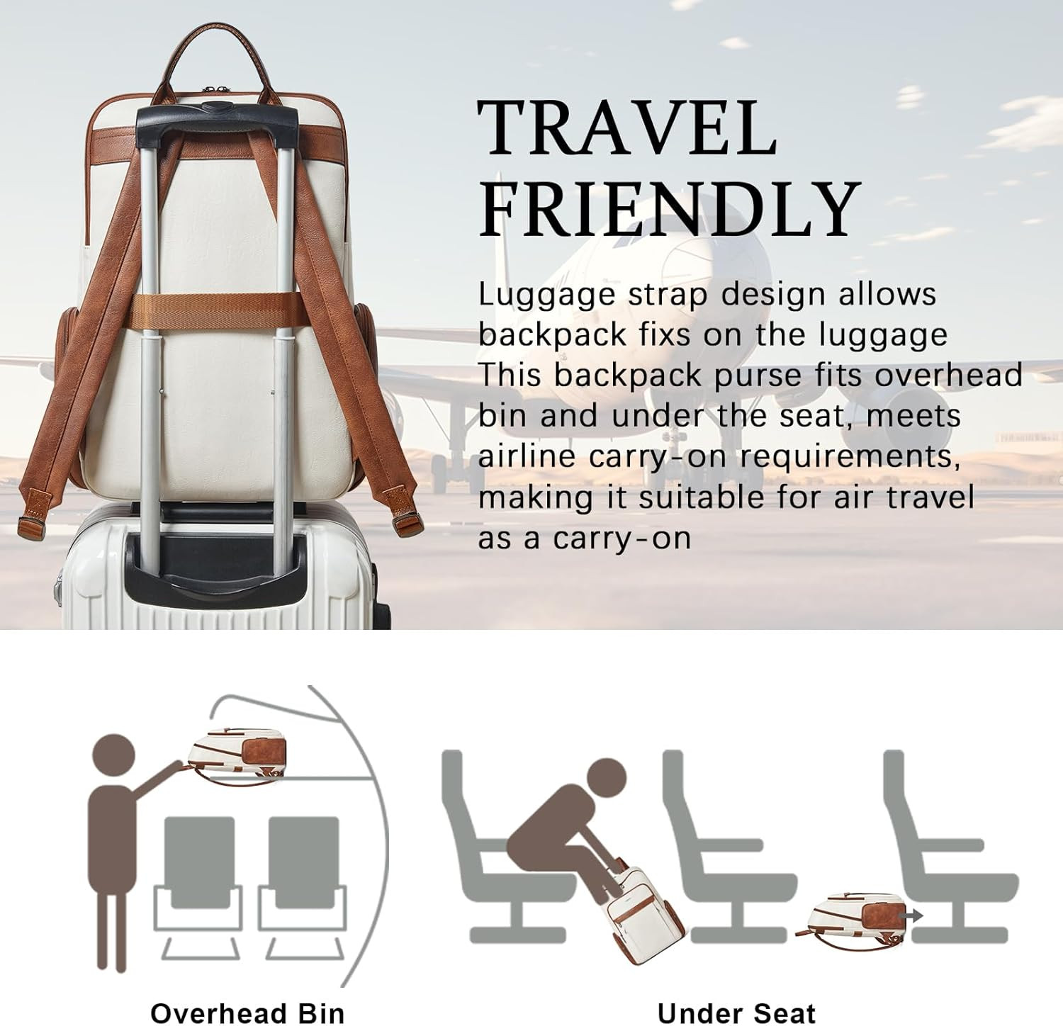 Chic Vegan Leather 17″ Laptop Backpack for Women – Travel Ready Purse