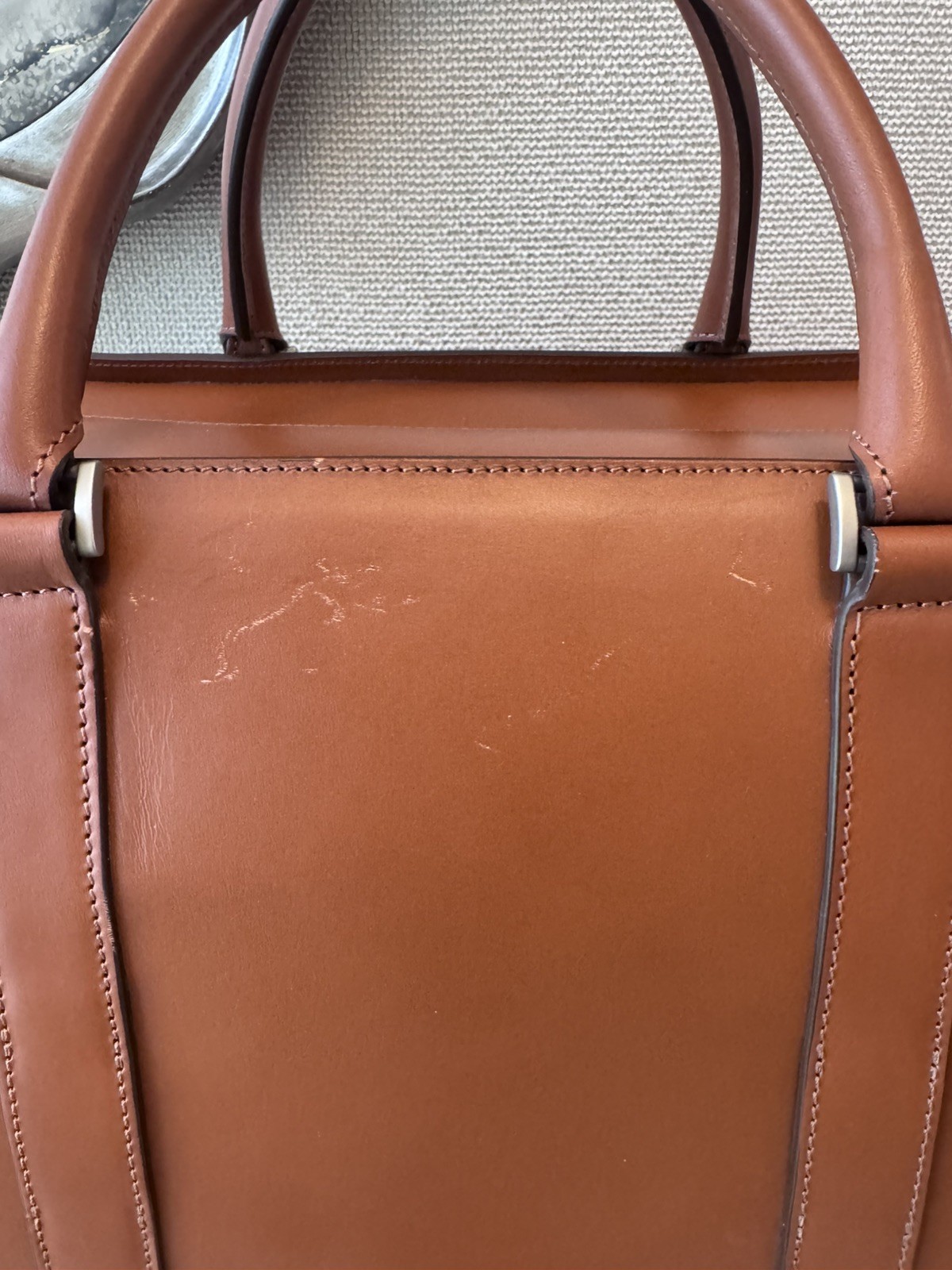 Carl Friedrik Palissy Weekend Bag Cognac Leather Weekender Carry-On Travel Bag