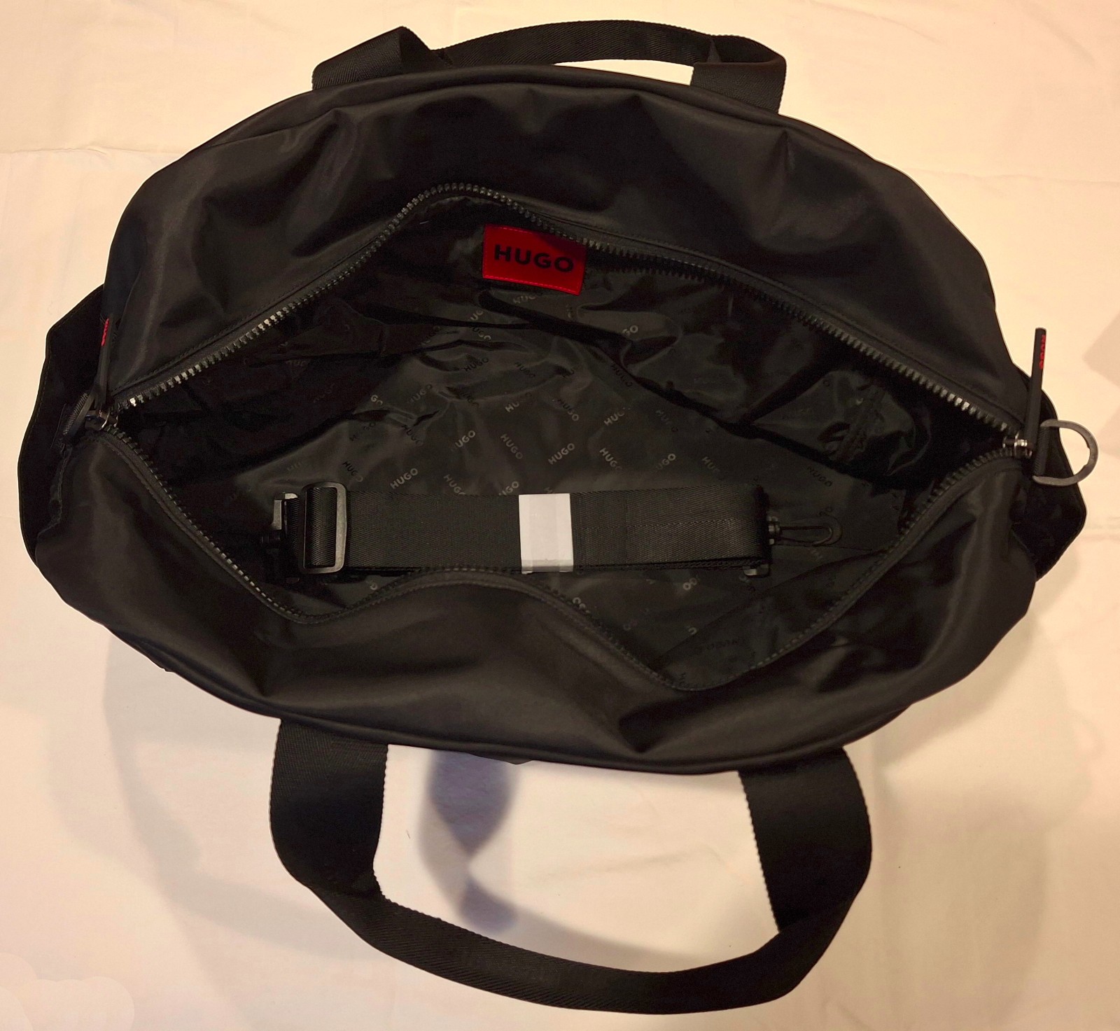 HUGO BOSS Ethon 2.0N Black Rectangular Holdall Bag W/ ADJUSTABLE SHOULDER STRAP