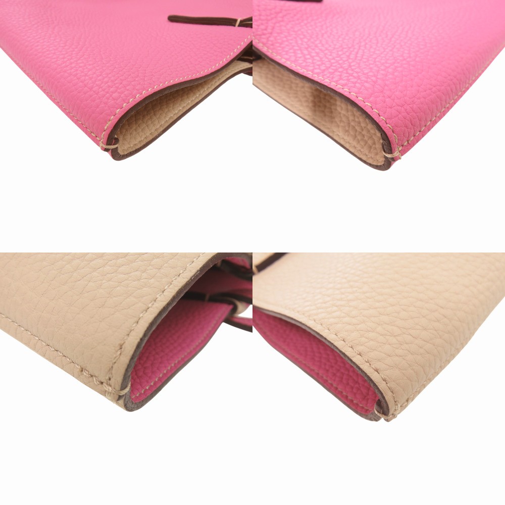 AUTHENTIC MOYNAT 241-003-495-8785 2WAY Quattro Reversible Tote Bag pink Leather