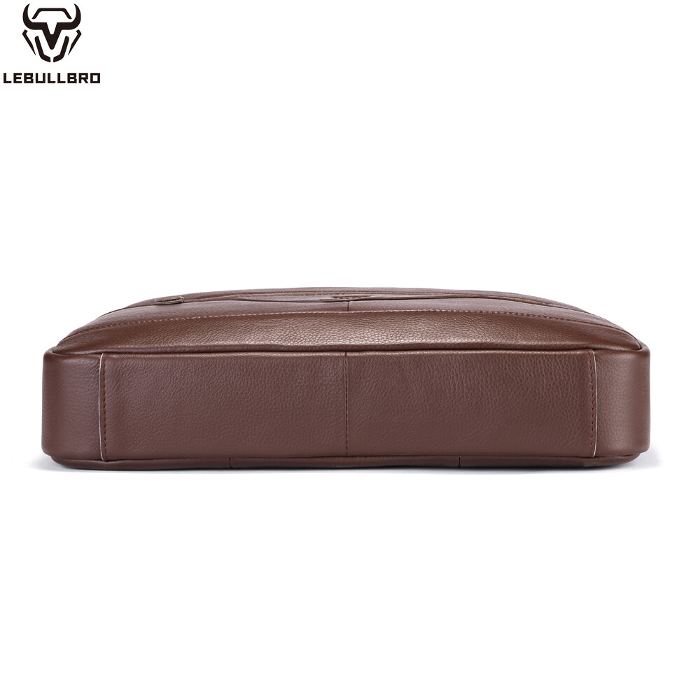 Men Genuine Leather Briefcase Shoulder Messenger Bag Business Work Bag Handbag Q