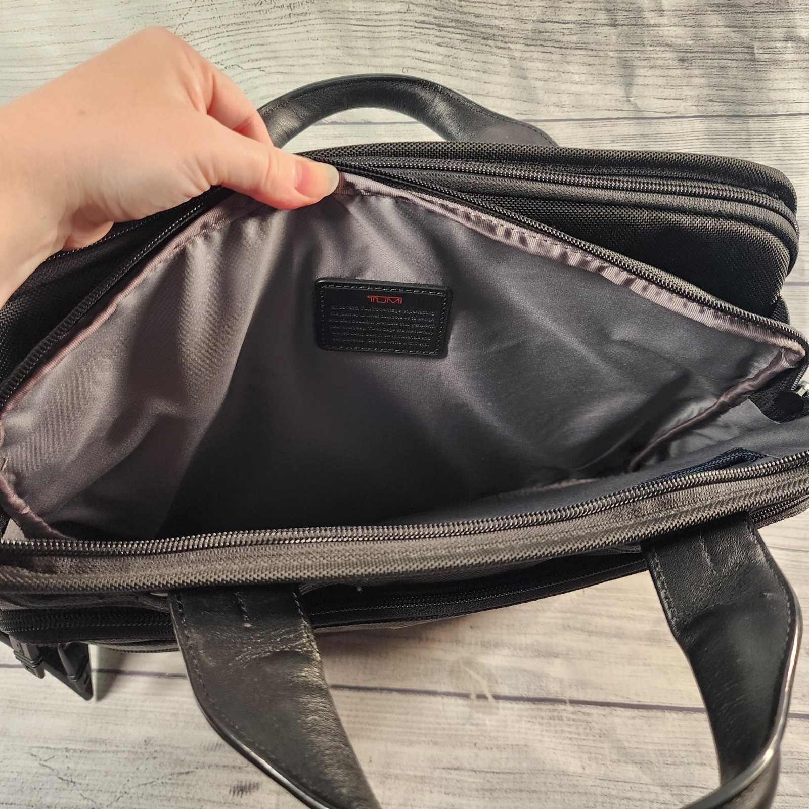 Tumi Alpha Ballistic Nylon Slim Briefcase Laptop Bag Black Professional Work Bag