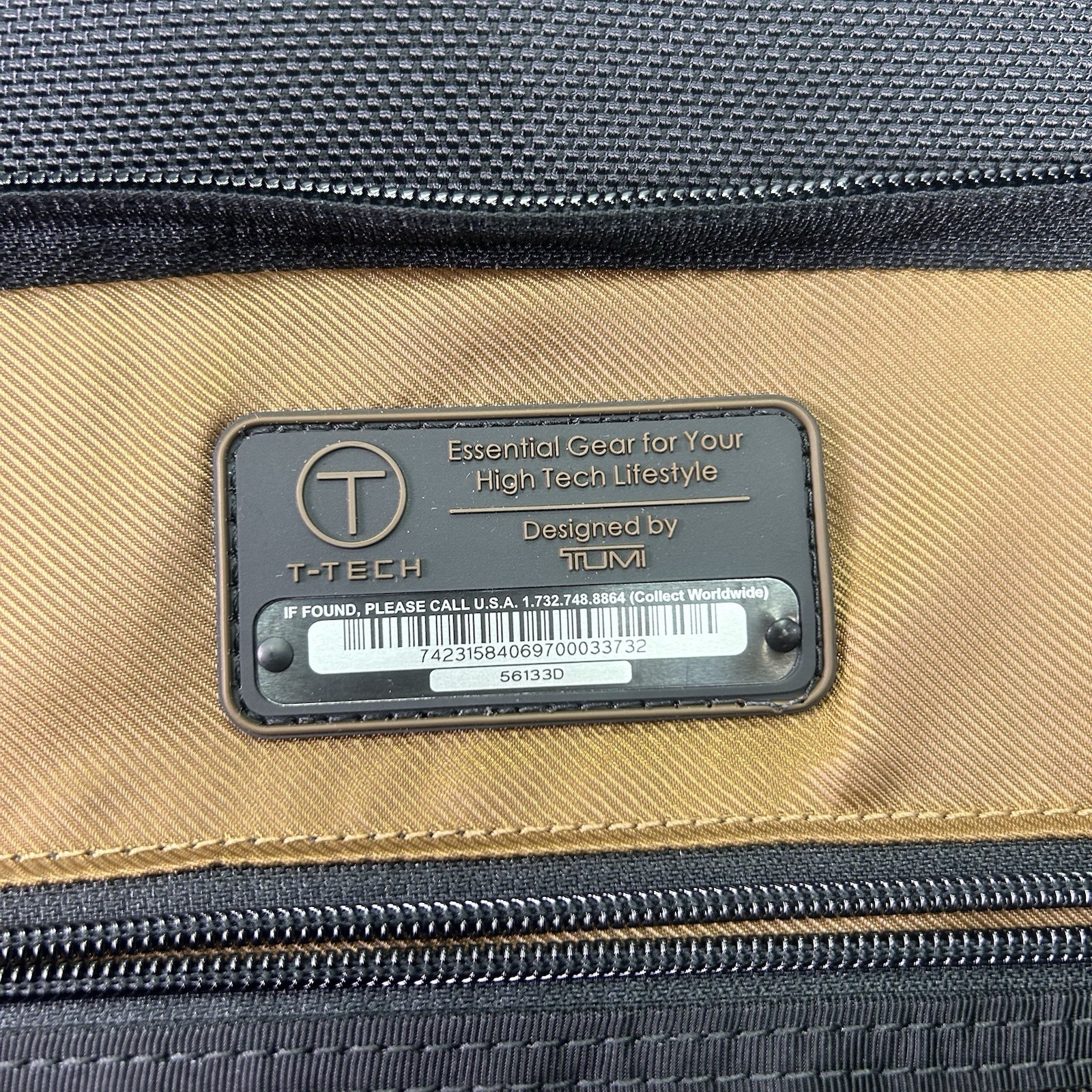 Tumi T-Tech Carry On Tri Fold Garment Bag (56133D) Travel Black Brown *LOGO