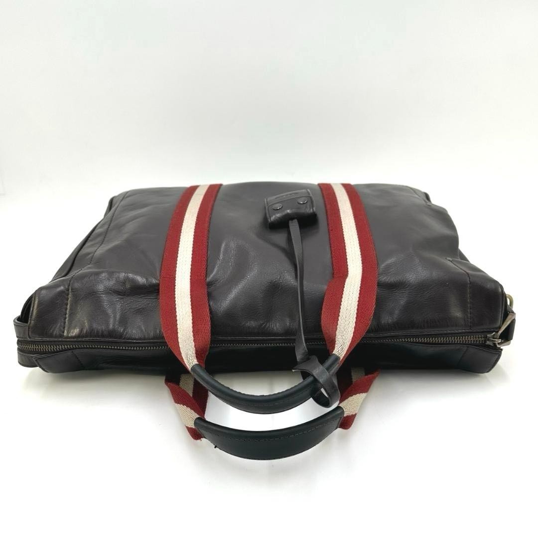 Authentic Bally Business Tote Bag 28cm Leather Brown Men’s Office Bag