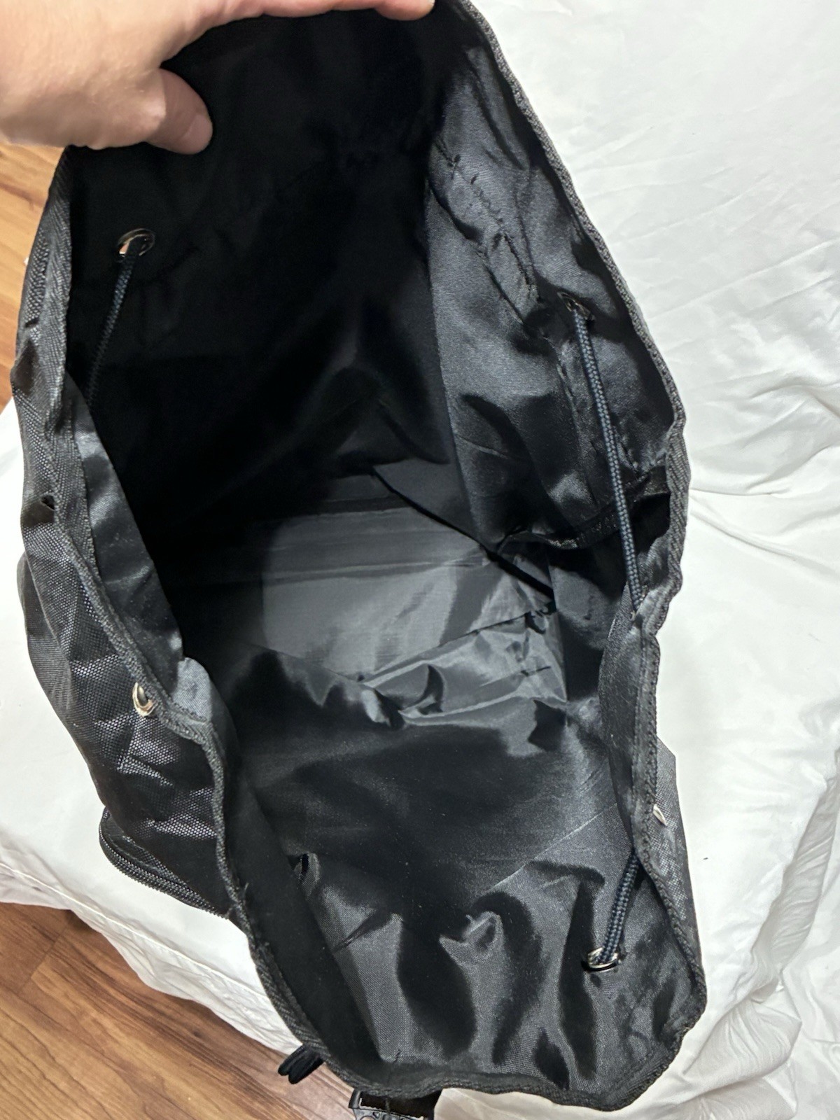 Large black thick fabric backpack for any use NWOT very nice
