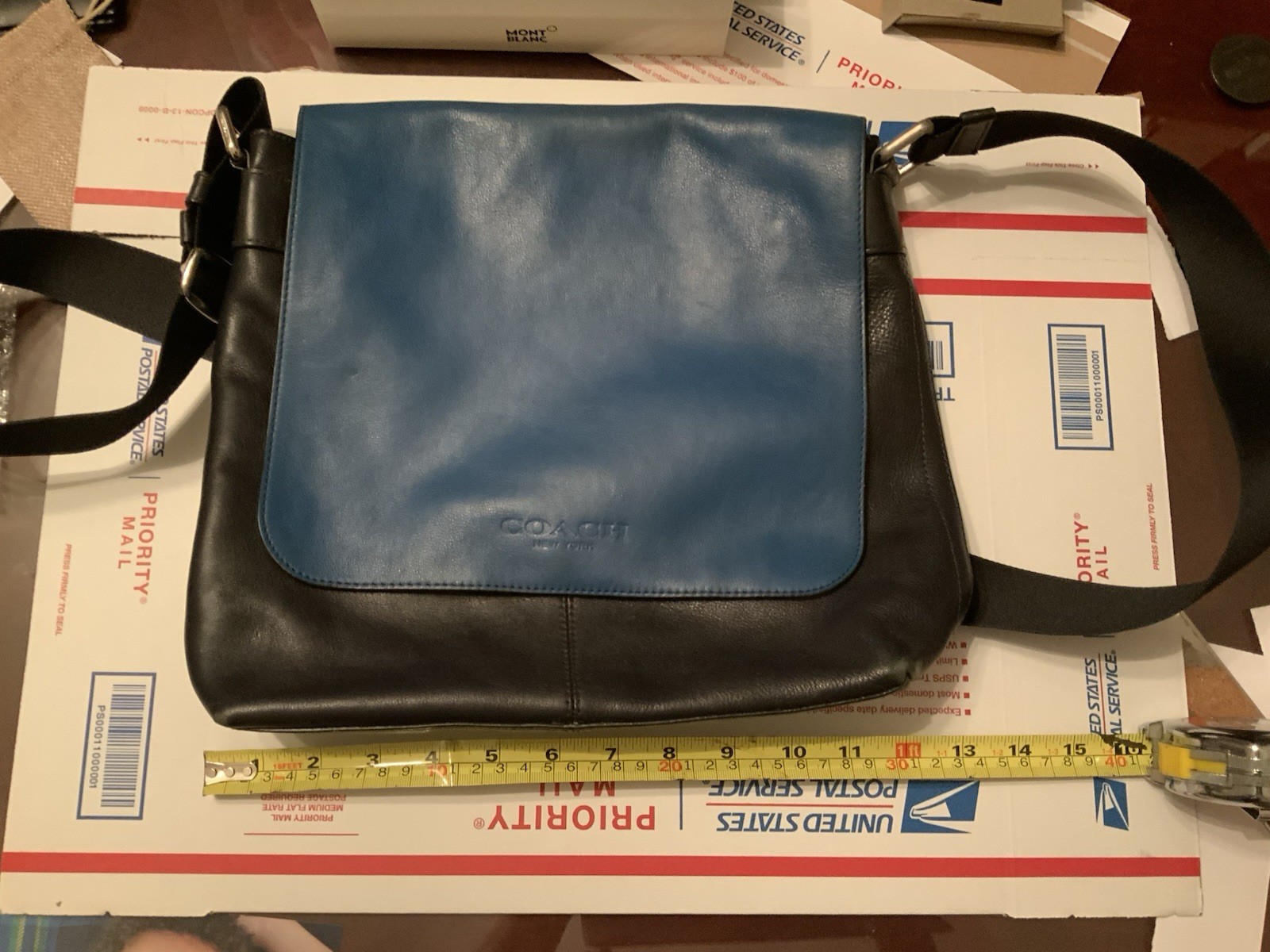 Coach Metropolitan, Sullivan Blue Leather, Crossbody , Messenger, Map Bag.