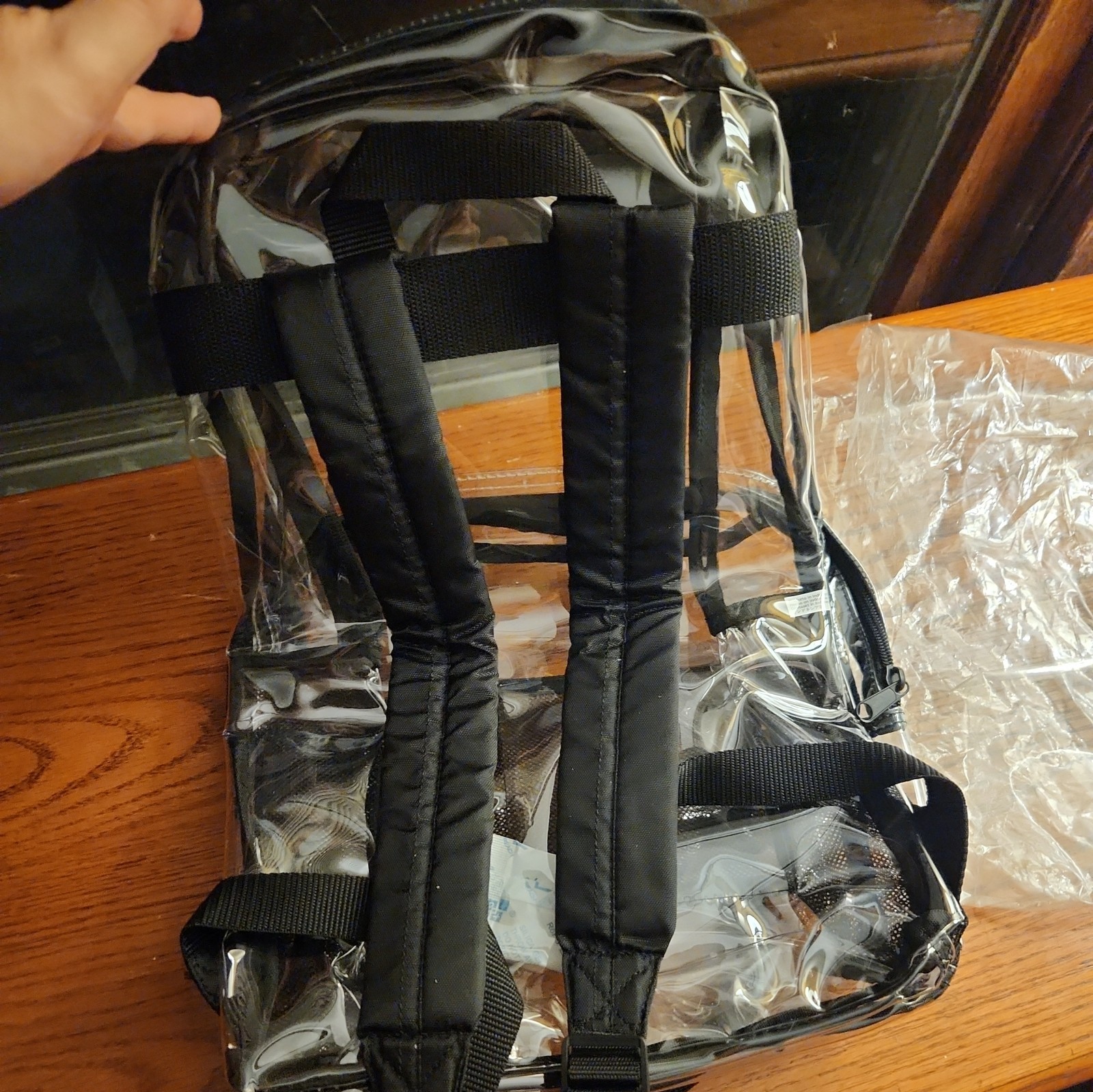 Backpack Clear 12 Inch X 10 Inch Black Straps Great For Concerts.