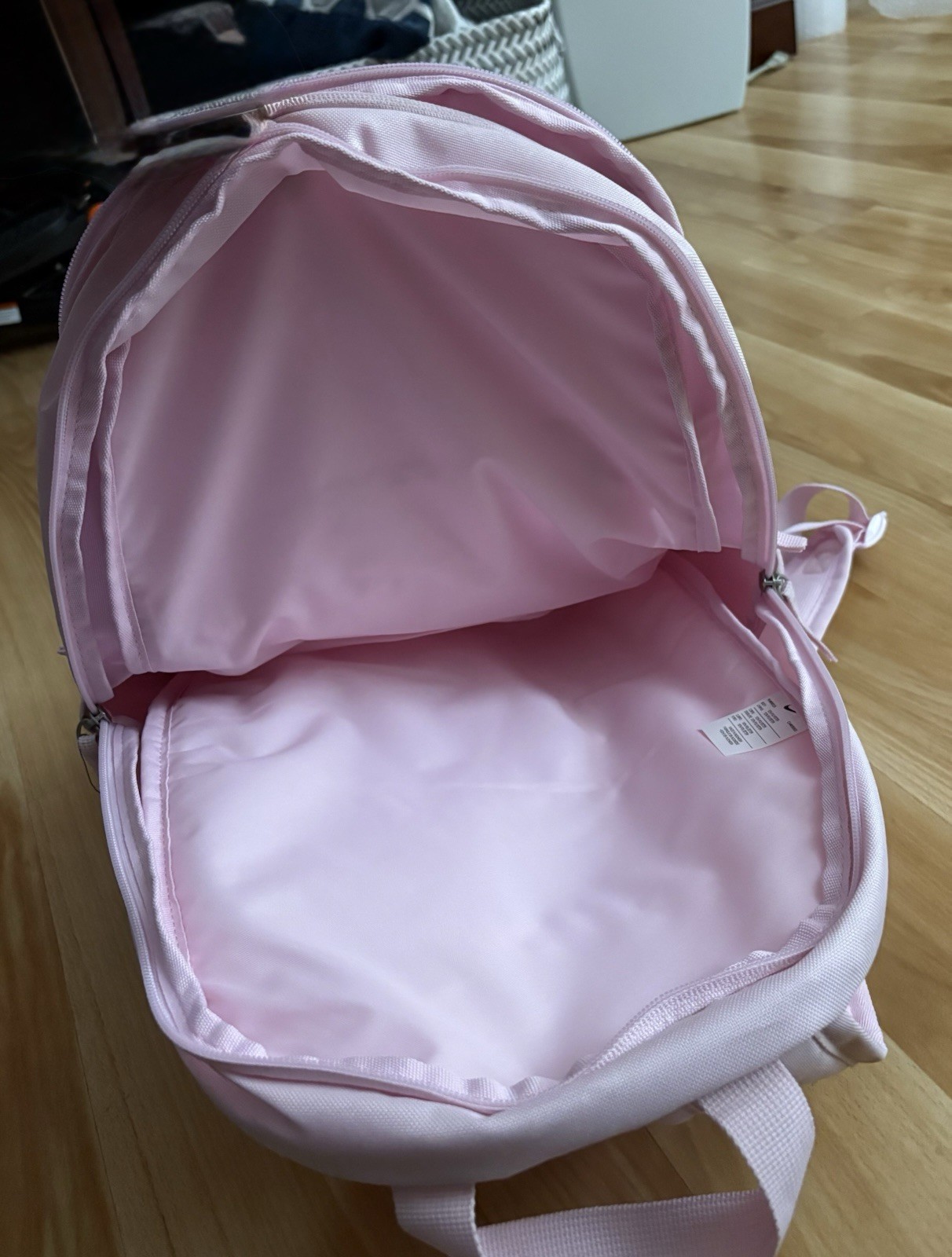 Brand New Pink Sm/Md Nike 2 Compartment And 2 Separate Pocket Travel Book Bag