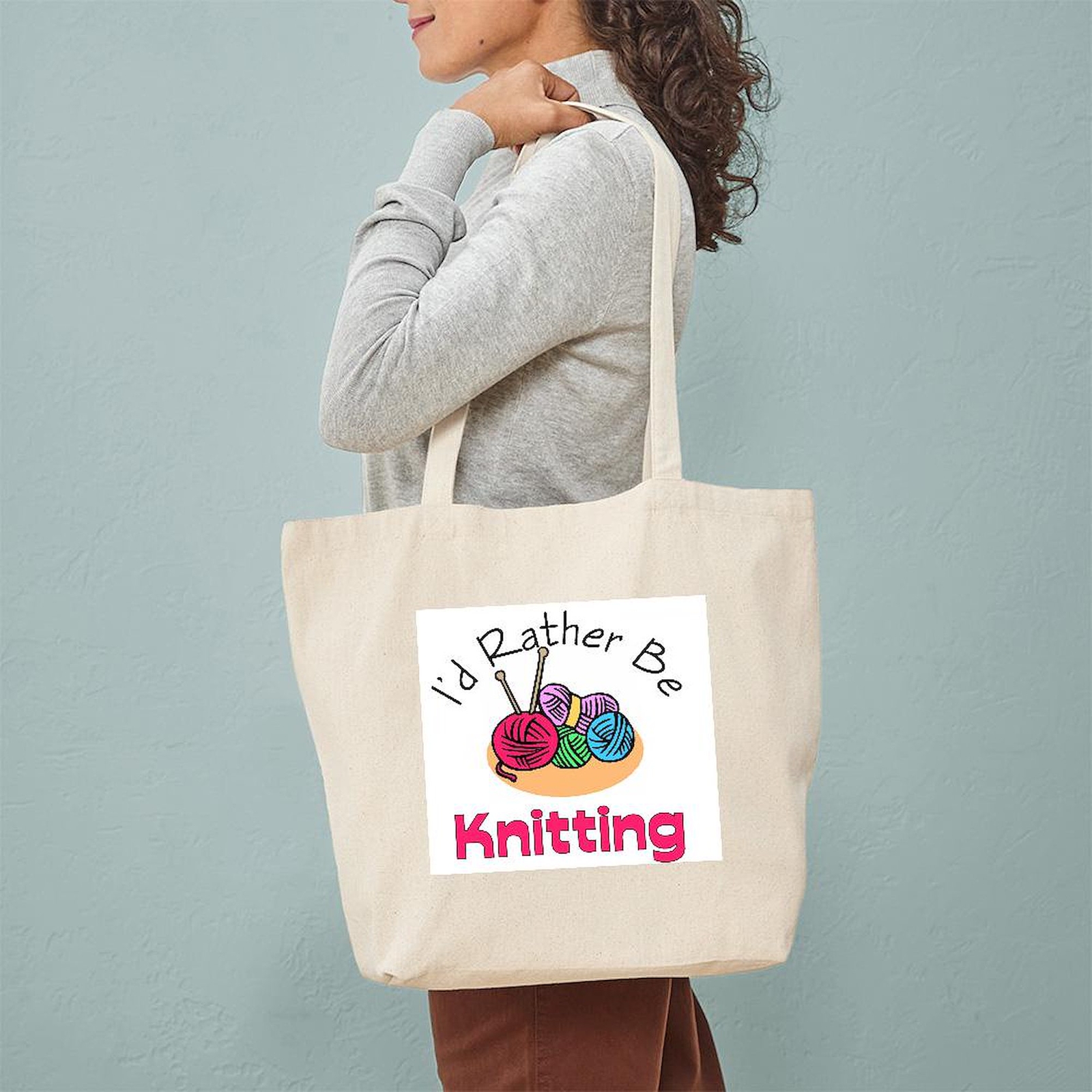 CafePress I’d Rather Be Knitting Tote Bag (229450449)
